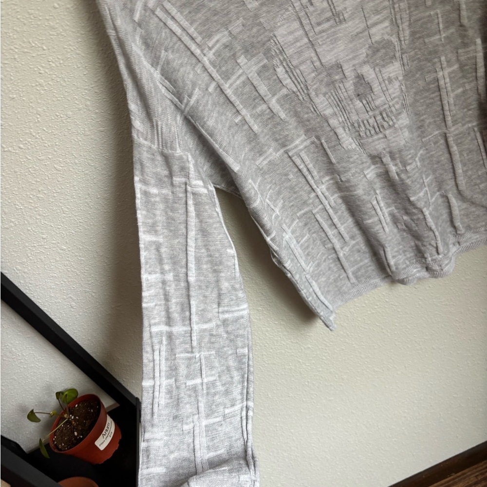 Skull Cashmere 100% cotton gray skull boat neck sweater size M - Picture 3 of 6